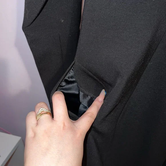 H&M Black Trench Coat with Zippers - Picture 6 of 6